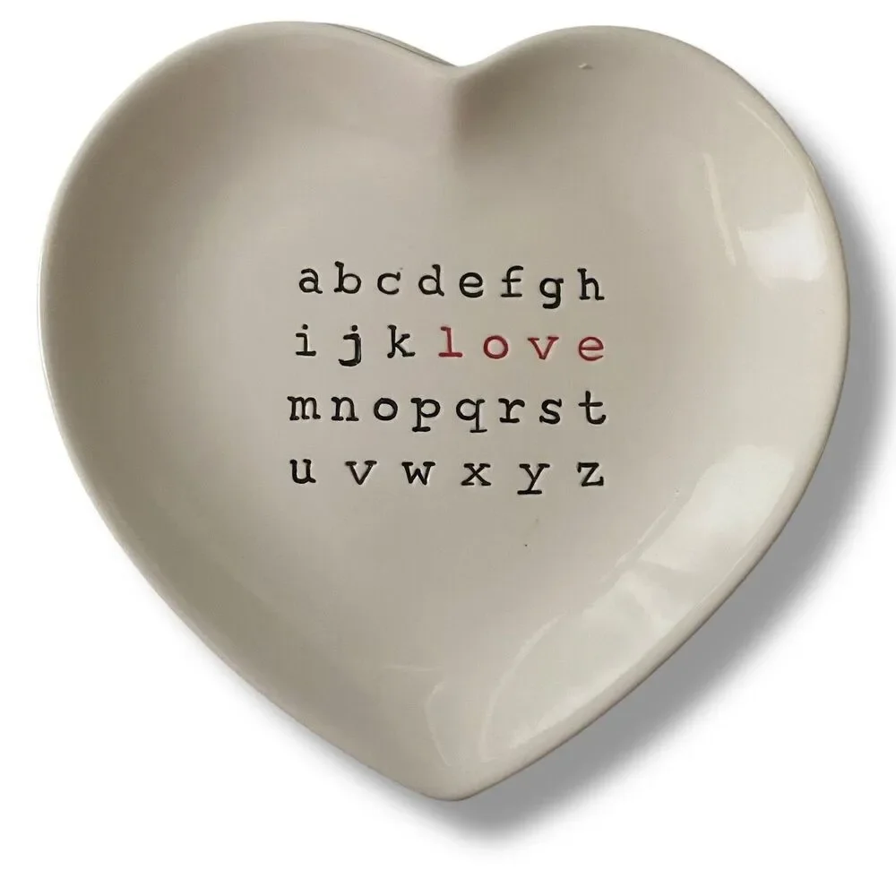 Pottery Barn Love Crossword White Heart 8.5